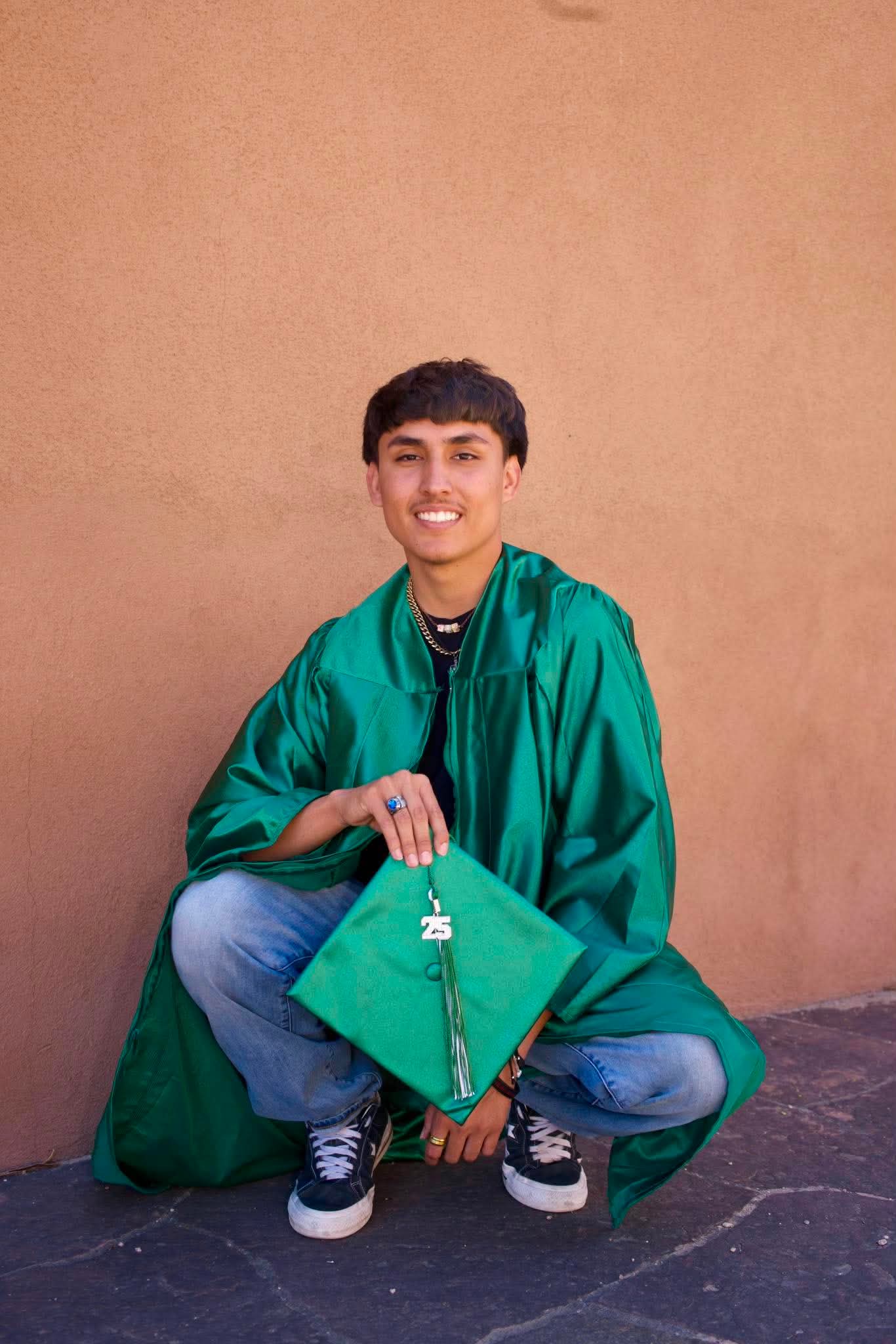 Graduation portrait with cap and gown