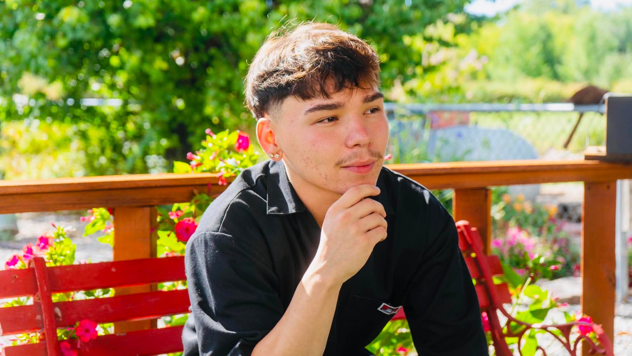A quiet senior portrait on a bench