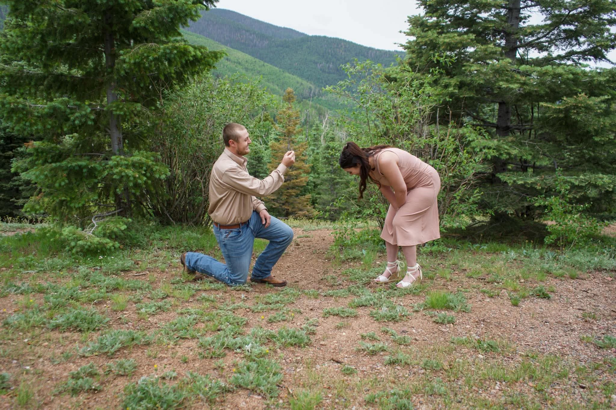 A proposal on a mountain trail